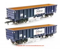 4F-025-015 Dapol MJA Bogie Ballast Wagon number 502027 - 502028 in GBRf livery
